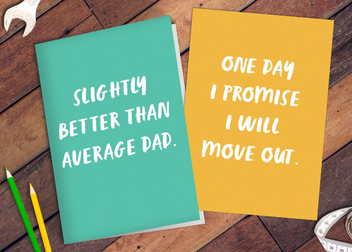 Father's Day cards on a table