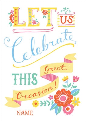 Let Us Celebrate Personalised Card