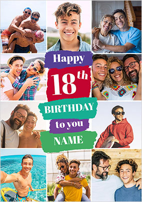 Happy 18th Birthday 10 Photo Card