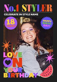 Tap to view No.1 Styler Magazine 18th Birthday Photo Card
