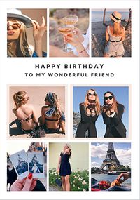 Tap to view Wonderful Friend 8 Photo Birthday Card