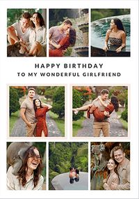 Tap to view Wonderful Girlfriend 8 Photo Birthday Card