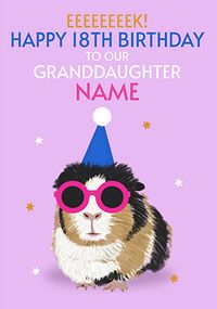 Tap to view Guinea Pig Granddaughter 18th Birthday Card