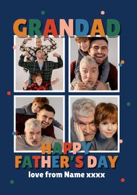 Tap to view Grandad Happy Father's Day 4 Photo Card