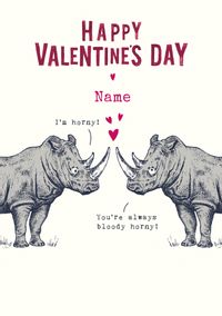 Tap to view Always Horny Funny Personalised Valentine's Day Card