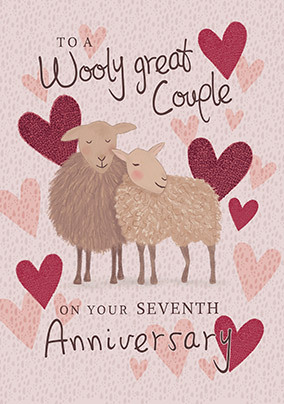 7 Years Woolly Anniversary Card