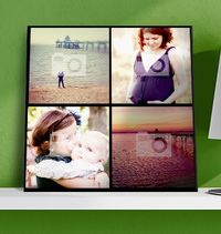 Tap to view 4 Photo Canvas Print - Square, Black Border