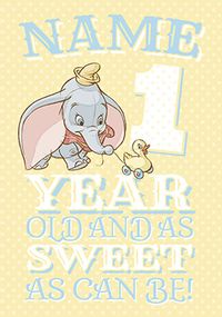 Tap to view Dumbo Age 1 Birthday Card