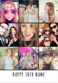 Tap to view Happy 30th Multi Photo Birthday Card