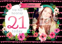 Tap to view Neon Blush - Birthday Card 21 Today Photo Upload