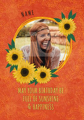 Cancer Research Ray of Sunshine photo personalised Card