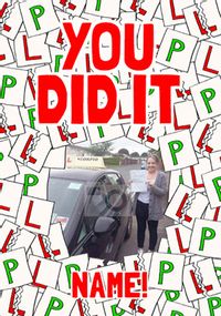 Tap to view Look who's Drawing - Driving Congratulations Card Photo Upload You did it!