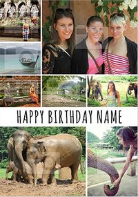 Tap to view Happy Birthday 8 Photo Postcard