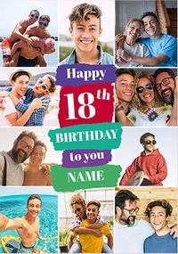 Tap to view Happy 18th Birthday 10 Photo Card