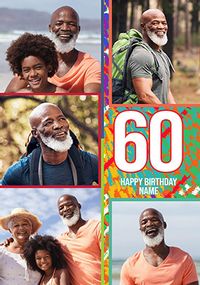 Tap to view 60 Happy Birthday 5 Photo Card