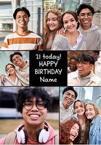 Tap to view 21 Today Happy Birthday 6 Photo Card