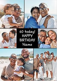 Tap to view 60 Today Happy Birthday 6 Photo Card