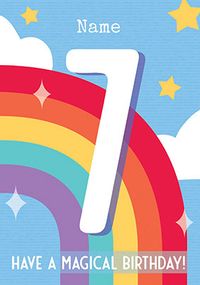 Tap to view Rainbow Personalised 7th Birthday Card