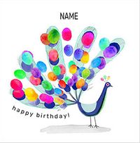 Tap to view Peacock Personalised Birthday Card