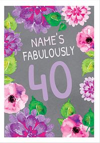 Tap to view 40th Floral Birthday Card