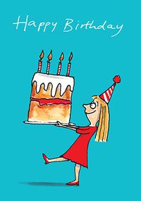 Tap to view Girl Cake Birthday Card