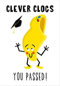 Tap to view Clever Clogs Congratulations Exam Card