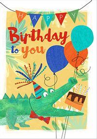Tap to view Party Croc Kids Birthday Card