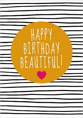 Cancer Research Happy Birthday Beautiful striped Card
