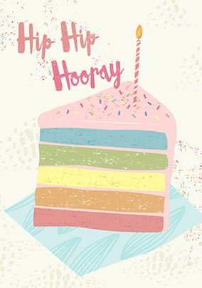 Cancer Research Rainbow Cake Happy Birthday Card