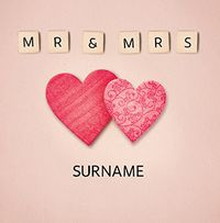 Tap to view Paper Rose - Wedding Card Scrabble Mr & Mrs